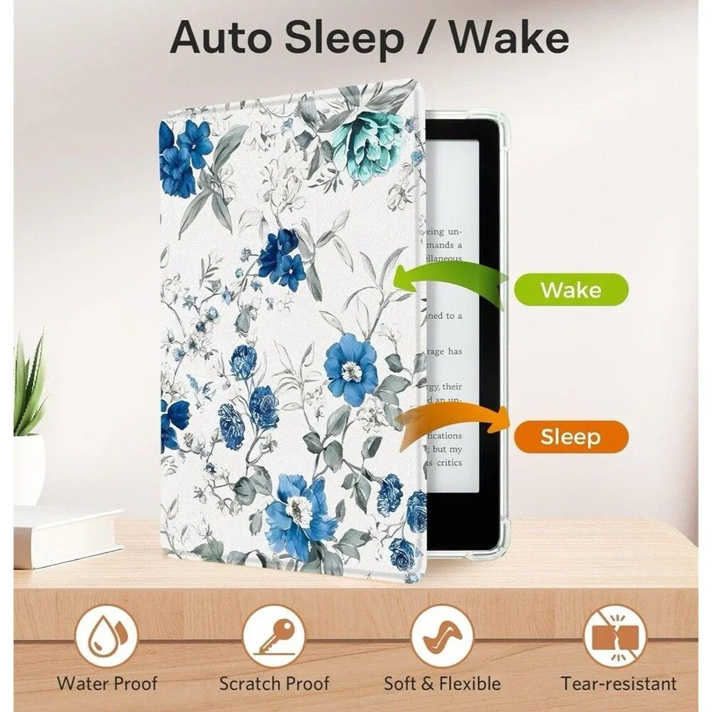CoBak Case with stand for Kindle Paperwhite (11th Gen. 2021) - Flowers